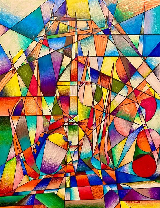 Cubist abstract Space Mountain - Phillip Trujillo Art