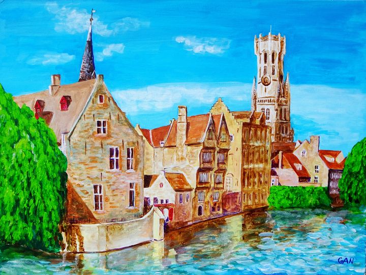 Rozenhoedkaai (Rosery Quay, Bruges) - Lenochek's Art