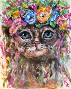 Ginger cat original watercolor paint - Raissaboutique - Paintings & Prints,  Animals, Birds, & Fish, Cats & Kittens, Other Cats & Kittens - ArtPal