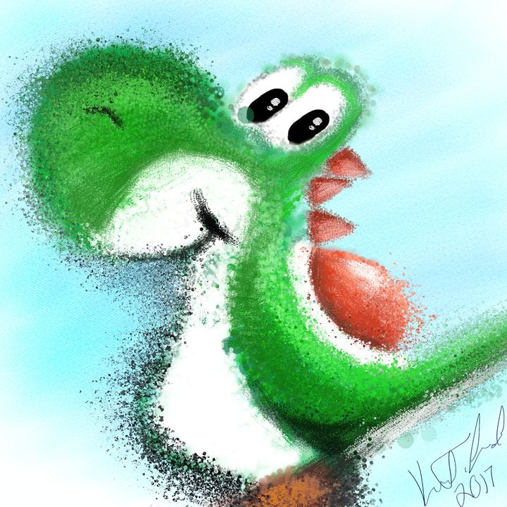 Dissolving Yoshi - Digital Art By Kel - Digital Art, Entertainment 