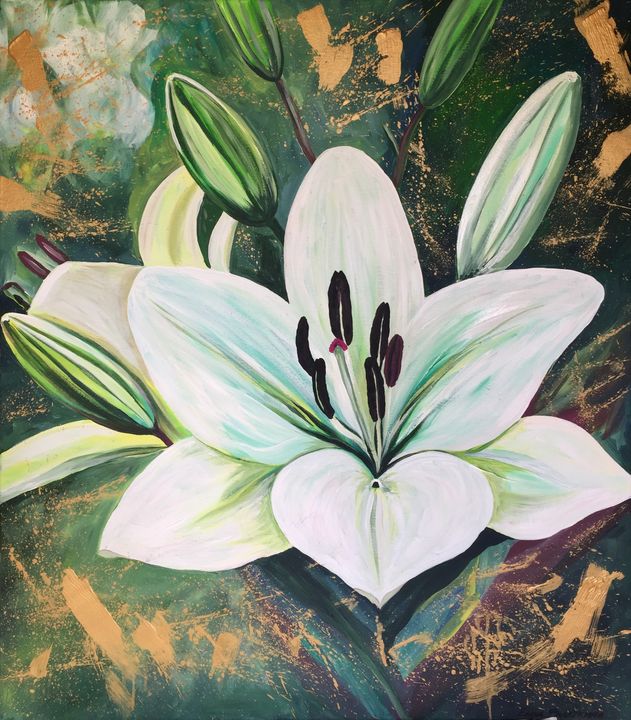 Белая лилия - Elena Filatkina - Paintings & Prints, Flowers, Plants ...