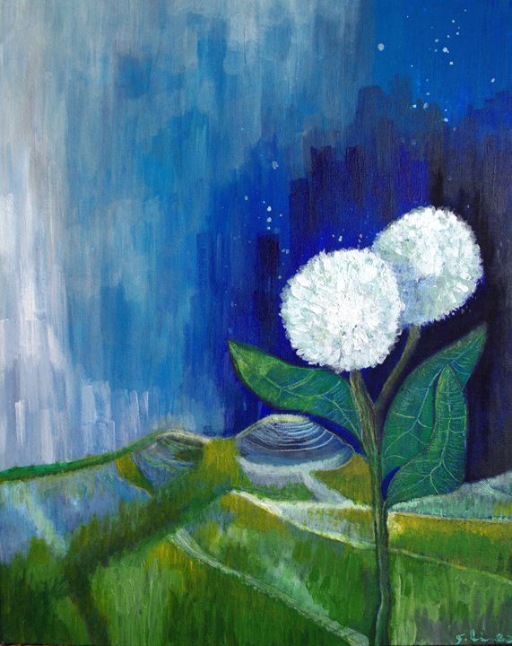 The white Flowers - Art By Innes