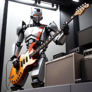 Robot Rocking a Guitar (AI)
