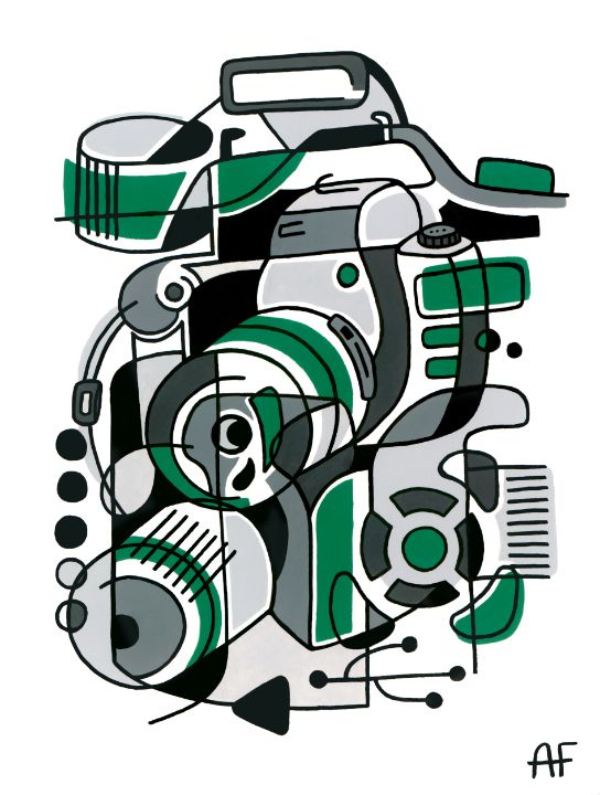 Green camera - AFDesigns - Drawings & Illustration, Abstract, Man