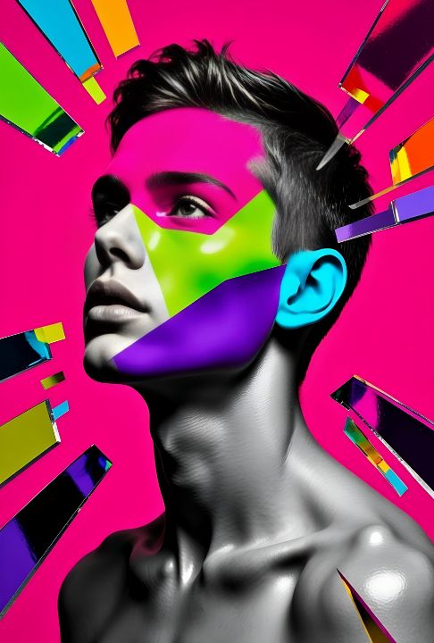 Portrait with Bold Color Blocking - alexzel - Drawings & Illustration ...
