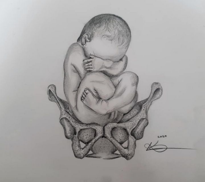 newborn baby drawings in pencil