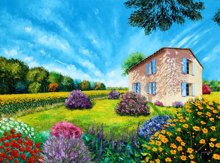 Flowered garden - Jean-Marc JANIACZYK - Paintings & Prints