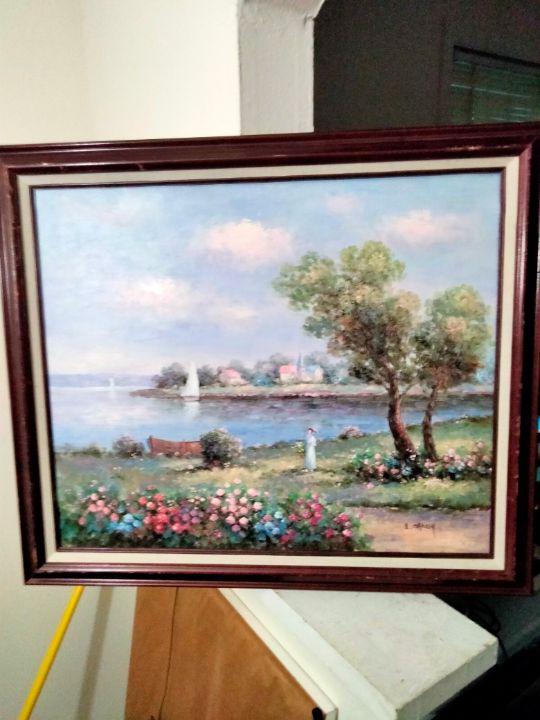 Stroll By The Bank Old Art Prints And Canvas Paintings & Prints