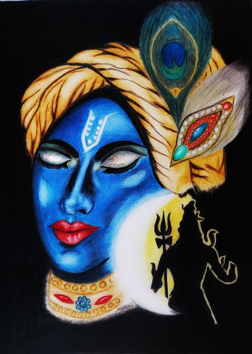 Hindu God Krishna Canvas Print / Canvas Art by Mahesh Kumar Meena - Fine  Art America