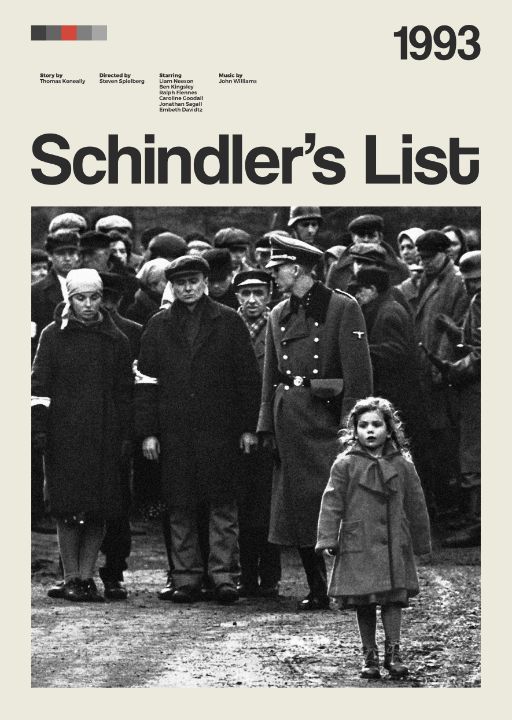 Schindler’s List 1993 Vintage Poster - Cool Posters For All - Digital ...