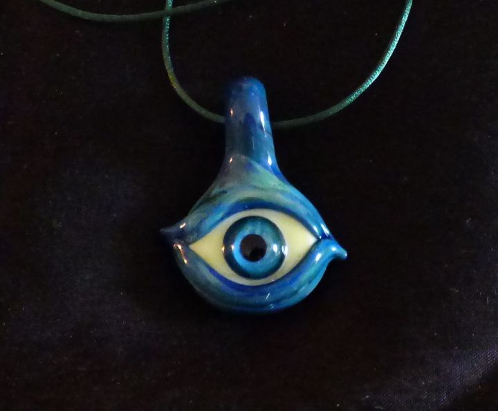 Glass eye pendant - Michael Full Spectrum Glass