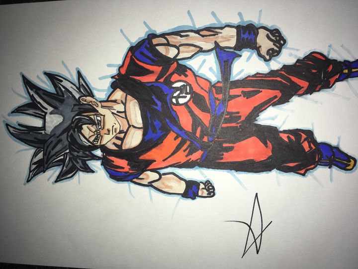 Drawing ui mastered goku, bout to touch it up before I color. - 9GAG