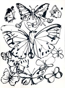 Linograph Butterfly Art - Cryptofunk Creative - Paintings & Prints,  Animals, Birds, & Fish, Bugs & Insects, Butterflies & Moths - ArtPal