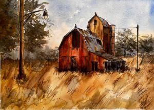 Old Red Barn - Rob Hubert Watercolors