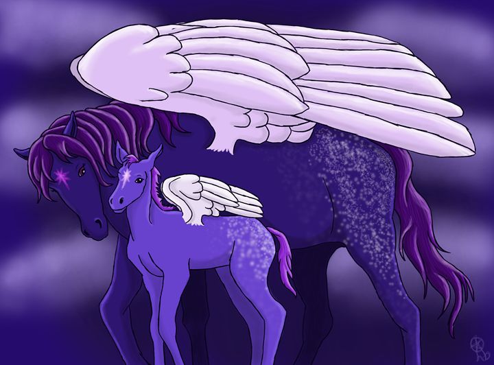 Pegasus and Her Foal - Amalthea's Art