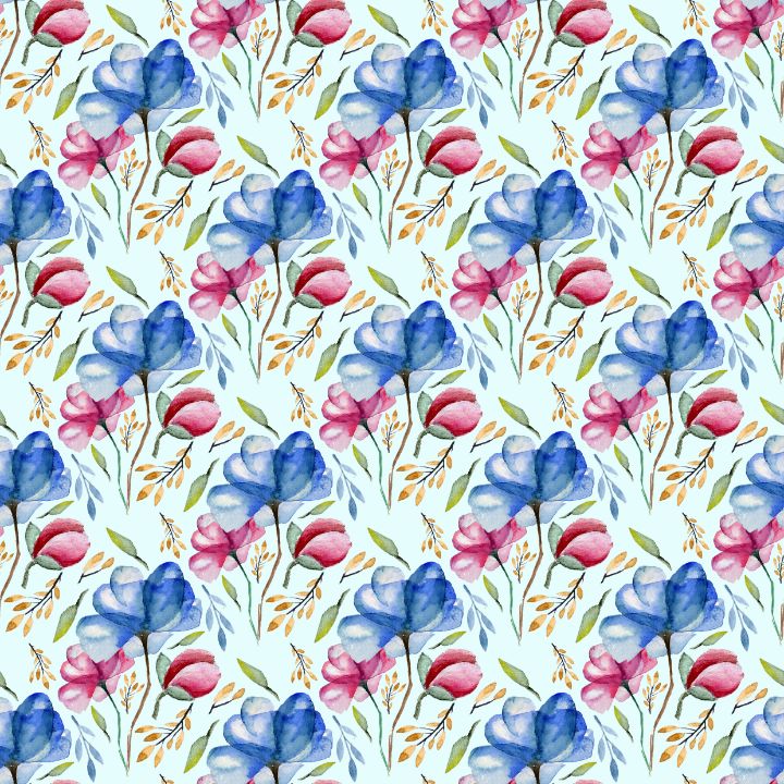 Gentle spring floral raster pattern - Watercolor clipart - Drawings ...