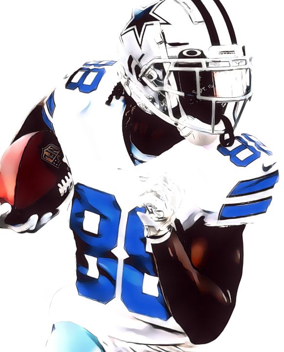 Emmitt Smith Dallas Cowboys Watercolor Strokes Pixel Art 1 by Joe Hamilton