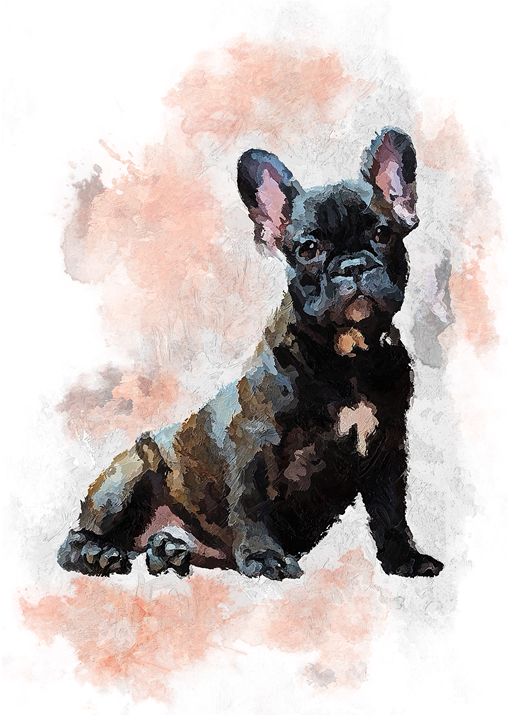 Frenchie paintings hot sale