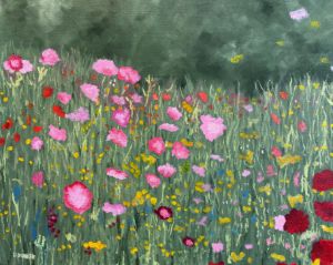Mountain yellow flower meadow - Lucia Verdejo - Paintings & Prints