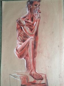 Man with raised leg