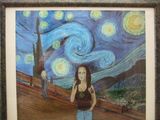 Mona Lisa On A Starry Night Print