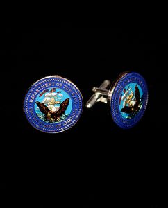 Hand Painted US Navy Cuff Links
