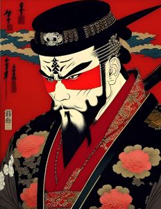 Ukiyoe Art : Raging Yakuza Deception