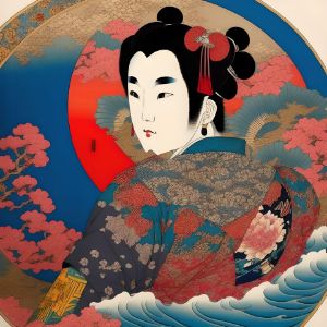 Geisha's Enchanting Grace: A Ukiyo-e