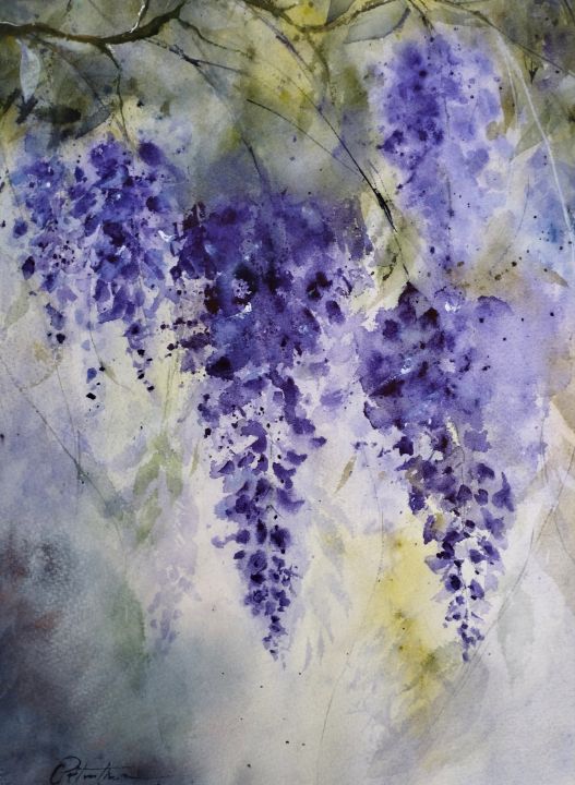 Wisteria - Cristina Petrutiu - Paintings & Prints, Flowers, Plants ...