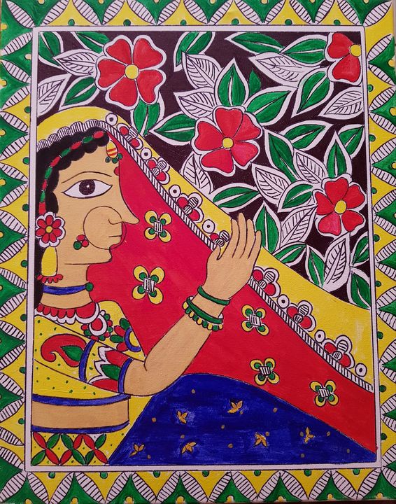 Madhubani art painting - yahviinnovations - Digital Art, People & Figures,  Female Form, Other Female Form - ArtPal