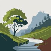 Netural Rising Time Background Tranquil Sunrise Forest Wallpaper - nuture.10hm - Digital Art & AI ...