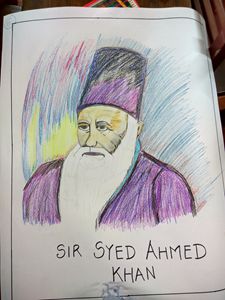 A portrait of SIR SYED AHMED KHAN
