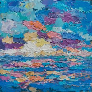 Hawaii seascape impasto visual art