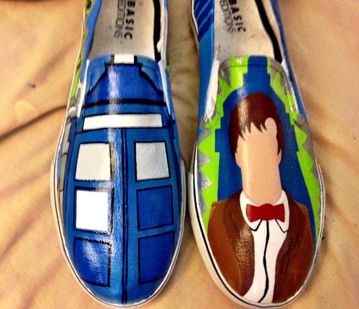 Doctor Who hand painted shoes - Window Jackie