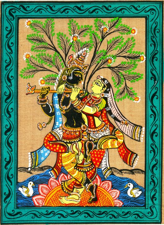 Radha Krishna Love Pose Poster by Paridhi Jain - Pixels