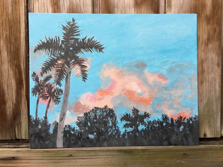 Miami Sunset - Acrylic Paintings 8x10