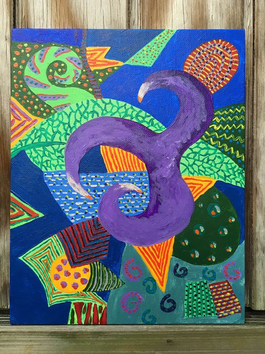 Purple Octopus - Acrylic Paintings 8x10