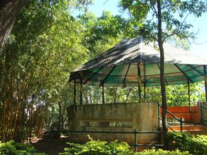 peaceful hut in  open nature