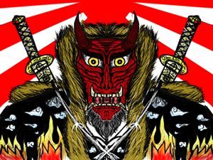Japan Demon Mask color