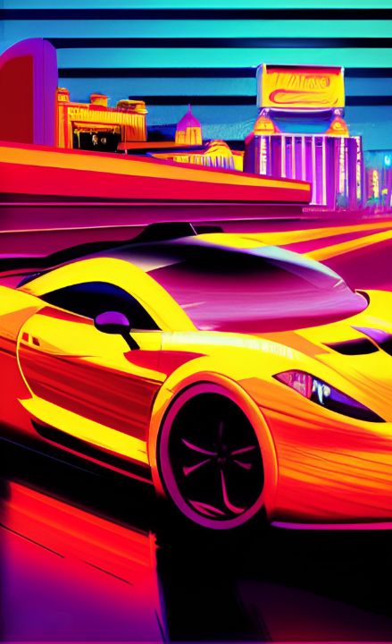 Fast car in Las Vegas - Gaspar Avila - Digital Art & AI, Vehicles ...