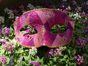 Pink Glitter Masquerade Mask - Alexandra