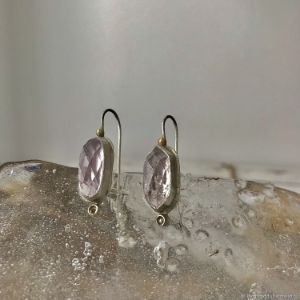 Slightly pink kunzite earrings