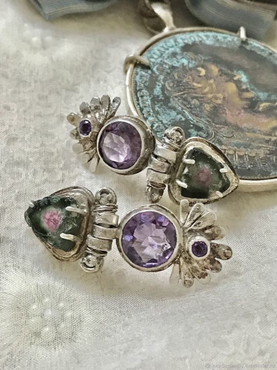 Antique Thistle earrings - BENANDLU Art - Evgenia Alexeeva