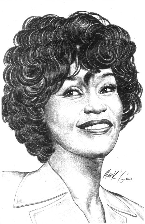 Portrait of Whitney Houston - Art by Mark G - Paintings & Prints