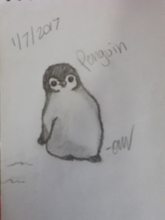 Cute penguin - Olivia's Cartoon drawings and greeting cards - Drawings &  Illustration, Animals, Birds, & Fish, Birds, Penguins - ArtPal