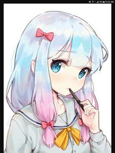 Shy anime girl - Olivia's Cartoon drawings and greeting cards