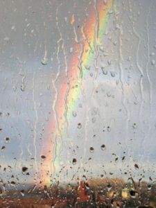 Rainbow in messy rain - InspiroArt