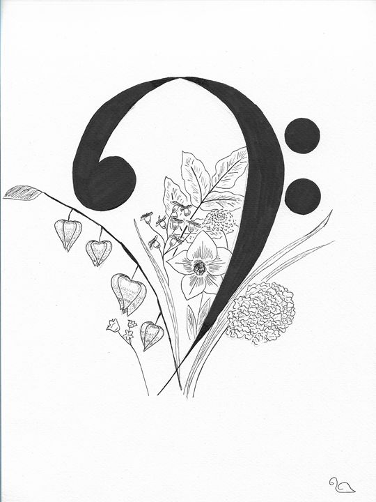 Clef De Fa La Souris Qui Dessine Drawings Illustration Flowers Plants Trees Flowers Other Flowers Artpal