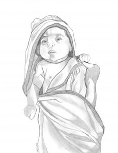 how to draw a baby wrapped in a blanket step by step