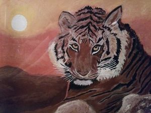 Siberian Tiger at Sunset
